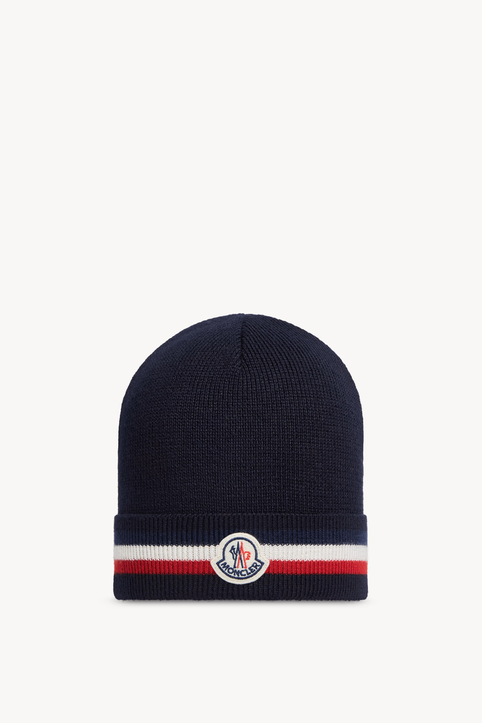 Gorro de lana tricolor Hombre Azul marino Moncler